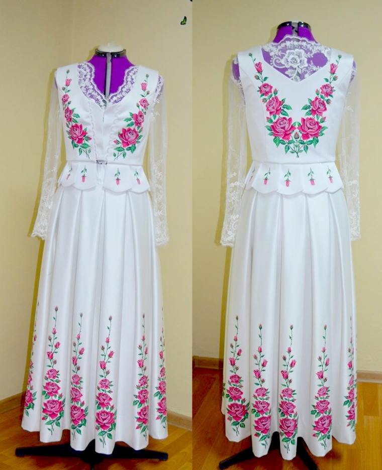 Poland: handpainted weddng dress from the region of Podhale