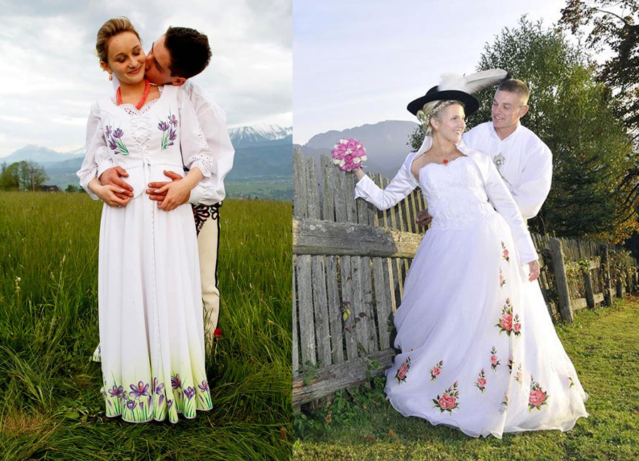 A Hand Painted Floral Wedding Dress & Nature Inspired Wedding at